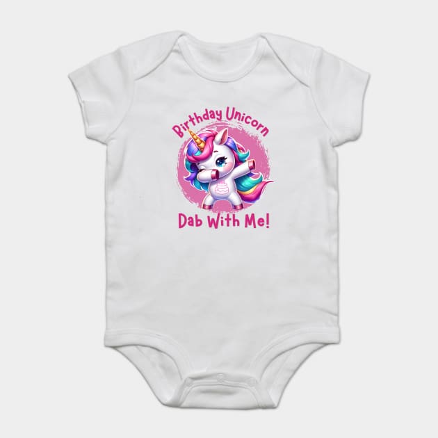 Birthday Unicorn - Dab With Me Baby Bodysuit by WarFX Designs